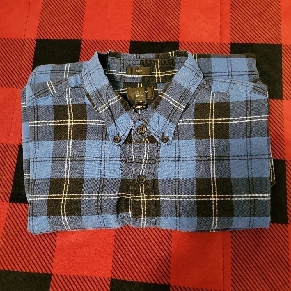 J. Crew Men's Oxford Slim Dress Shirt - Size (M) - Excellent Condition